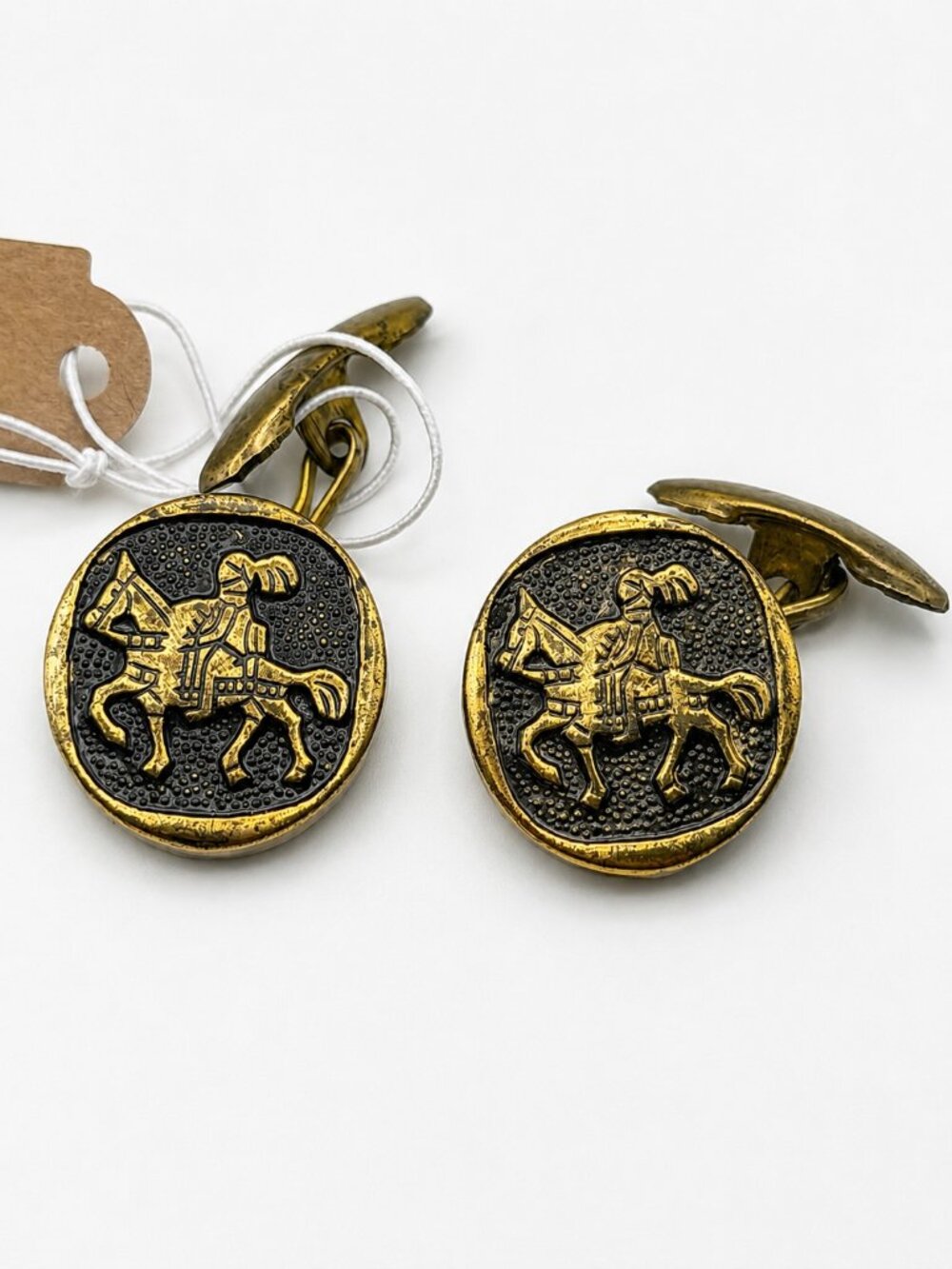 Vintage Horse Rider Cufflinks Figural Equestrian Gold Tone